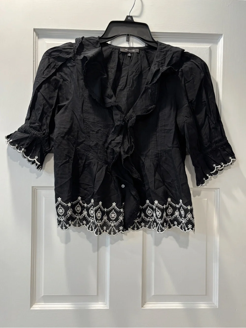 NWOT Madewell The Blaire Top, size XS Jet Black
